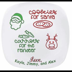 Personalized Christmas cookie Santa plate